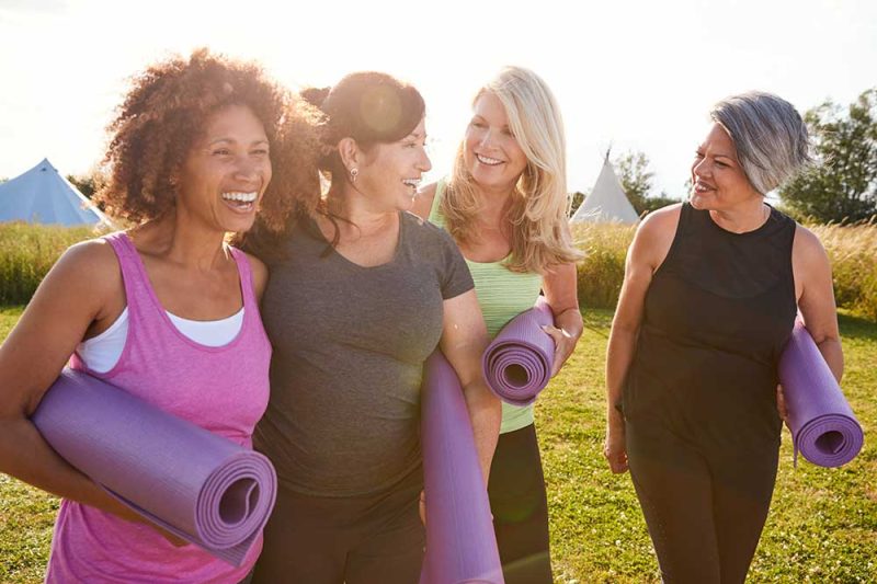 Women working with a female personal trainer in San Francisco.